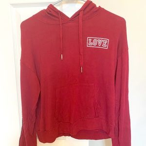 Inspired Hearts cropped maroon shirt